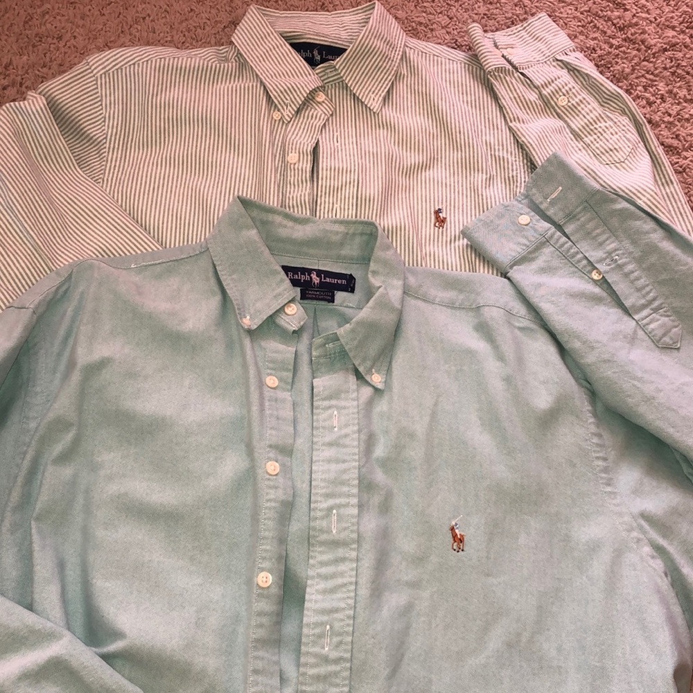 2 Ralph Lauren polo long sleeve BD size large
